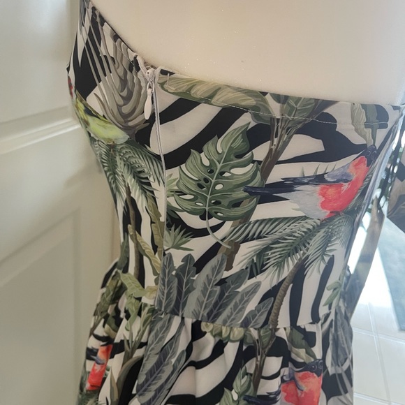 Tropical zebra long dress halter - Picture 2 of 7